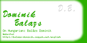 dominik balazs business card