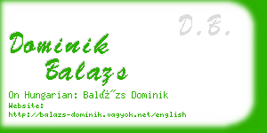 dominik balazs business card